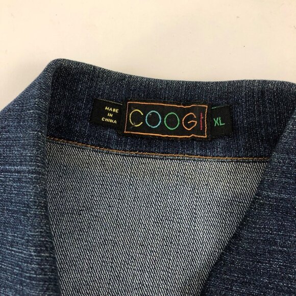 Coogi Denim Jacket Teen Youth Catch The Buzz Bumblebee Red Yellow Size XL - Picture 7 of 12